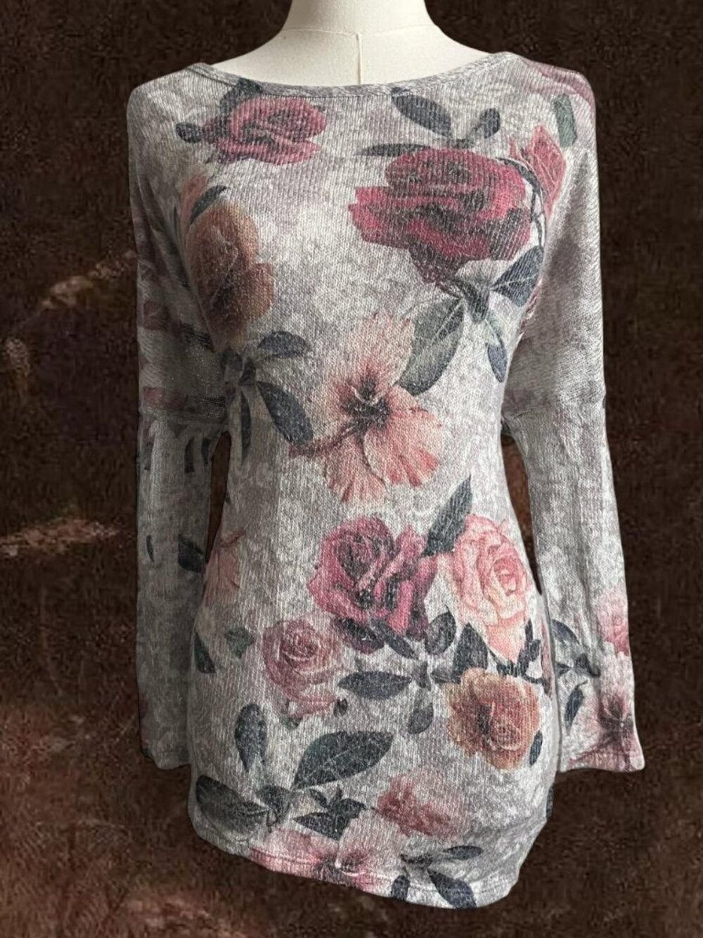 Y2K Floral Asymmetrical Tunic Top